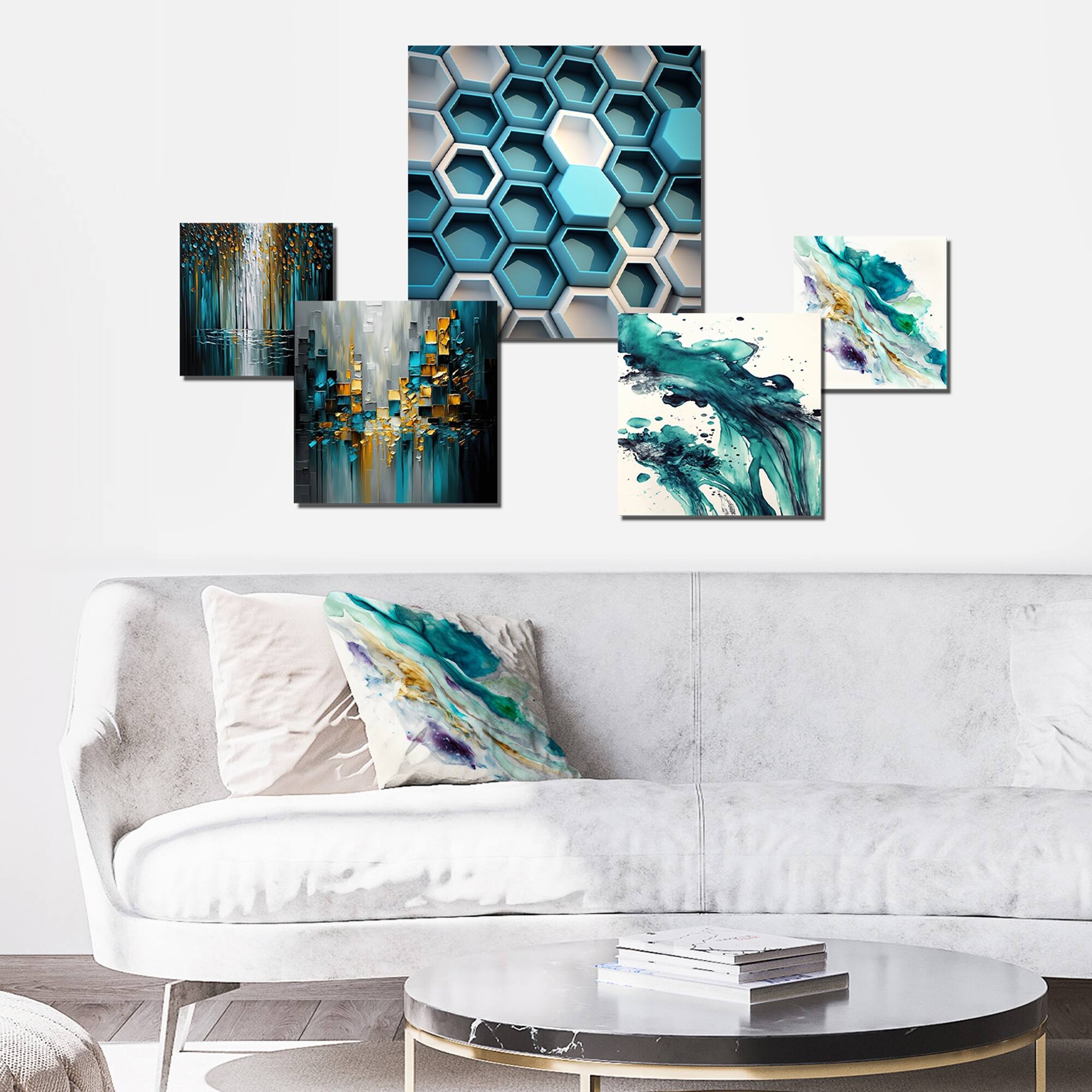 Designart "Abstract Nature Trees Painting I" Abstract Painting Metal